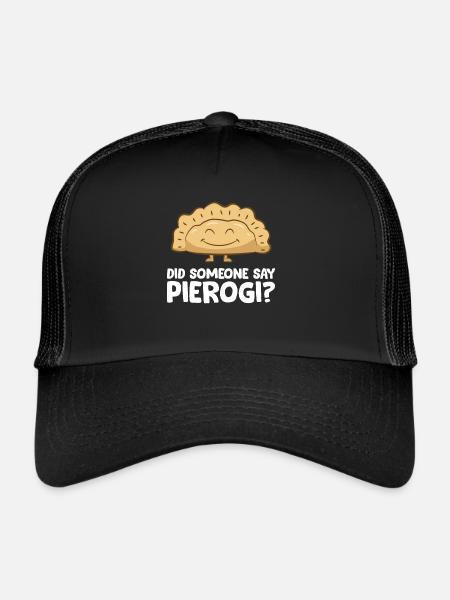 Drôle d’amoureux de pierogi Quelqu’un a-t-il des pierogi - Casquette trucker  - noir/noir - Devant