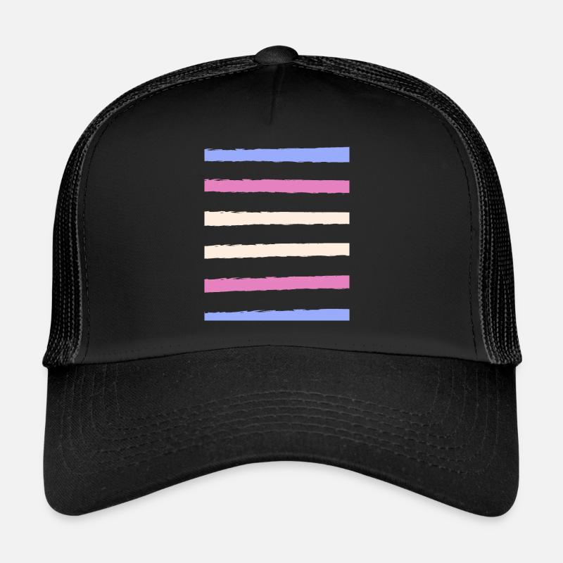 trans stripes - Trucker Cap - black/black