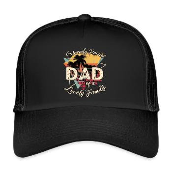 Fête des pères Père Père fier de sa famille - Casquette trucker  - noir/noir - Devant