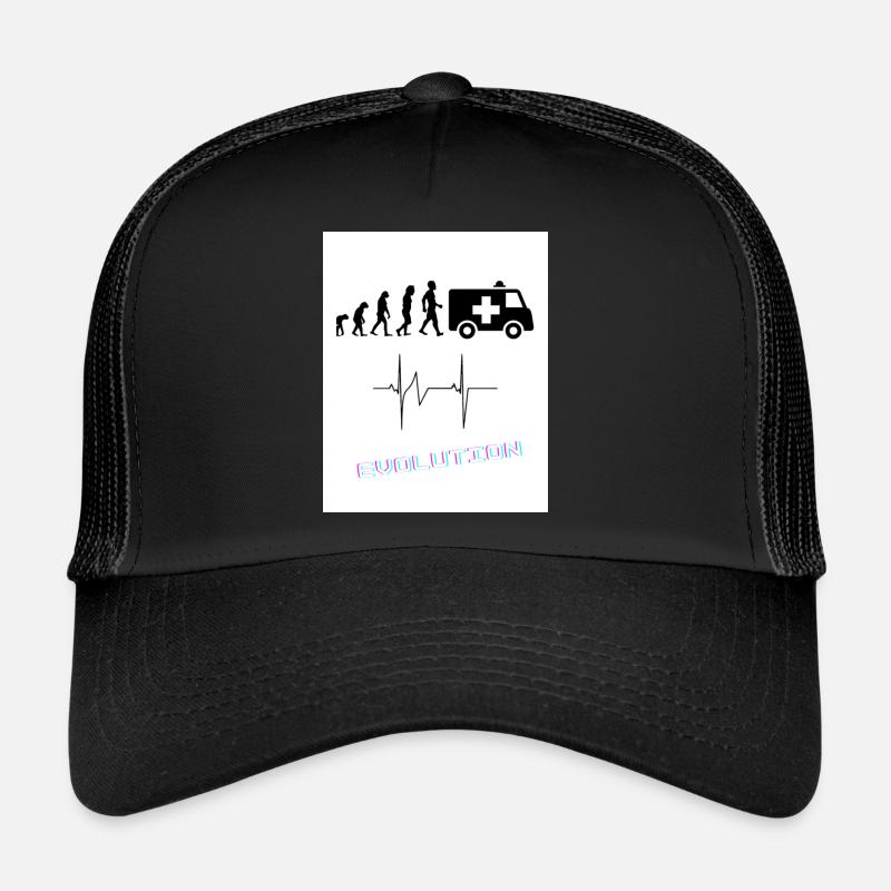 Evolution im Rettungsdienst - Trucker Cap - Schwarz/Schwarz