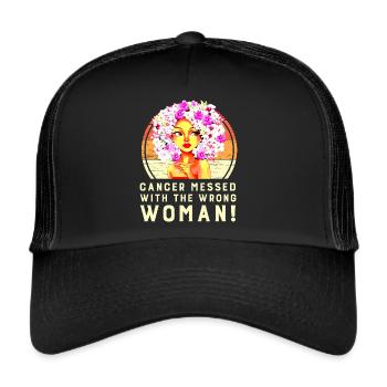 Woman defeats cancer disease - Trucker Cap - black/black - Front