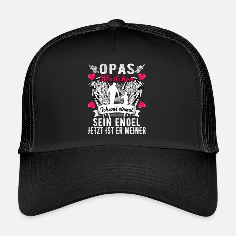 Opas Mädchen Ich War Einmal Sein Engel - Trucker Cap - Schwarz/Schwarz