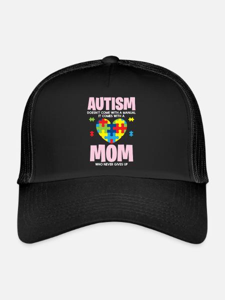 Autisme - Maman Est Fier - Casquette trucker  - noir/noir - Devant