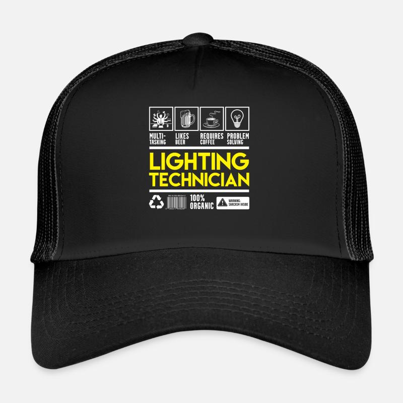 Licht Techniker - Trucker Cap - Schwarz/Schwarz