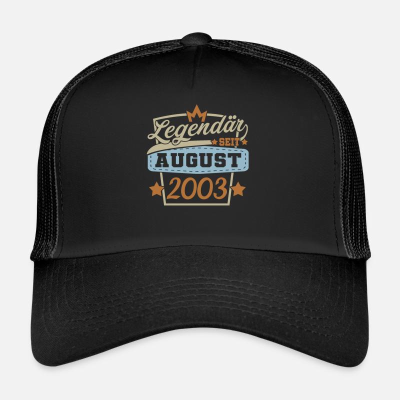 Jahrgang 2003 August - Trucker Cap - Schwarz/Schwarz