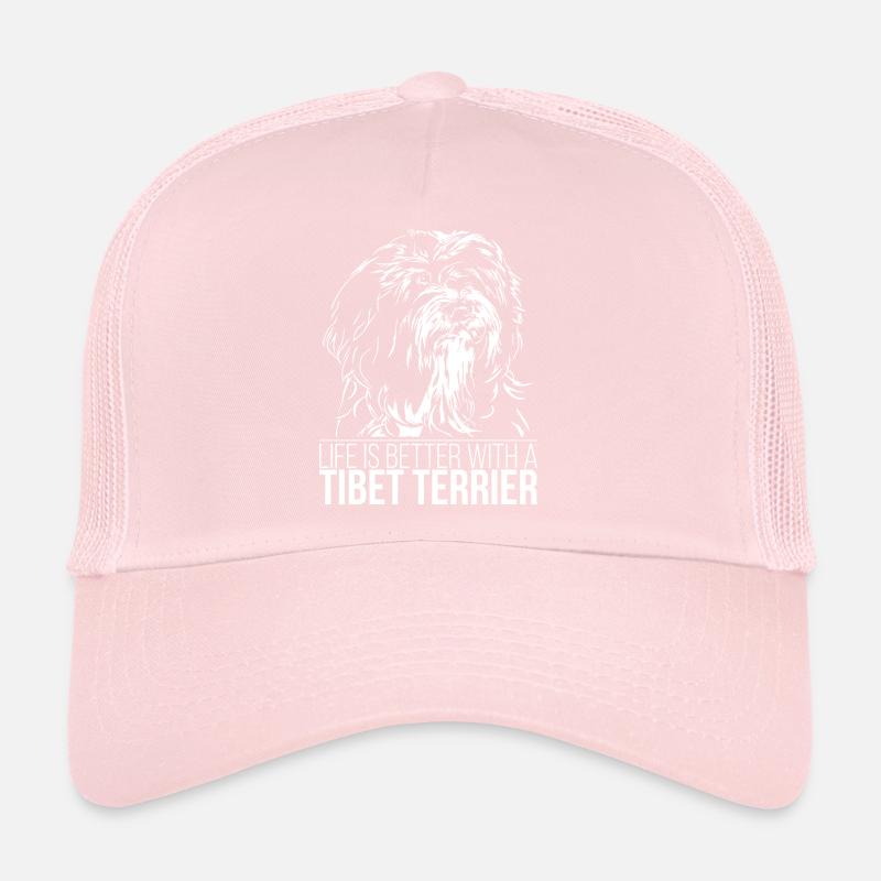 TIBET TERRIER life is better dogs Wilsigns Trucker Cap