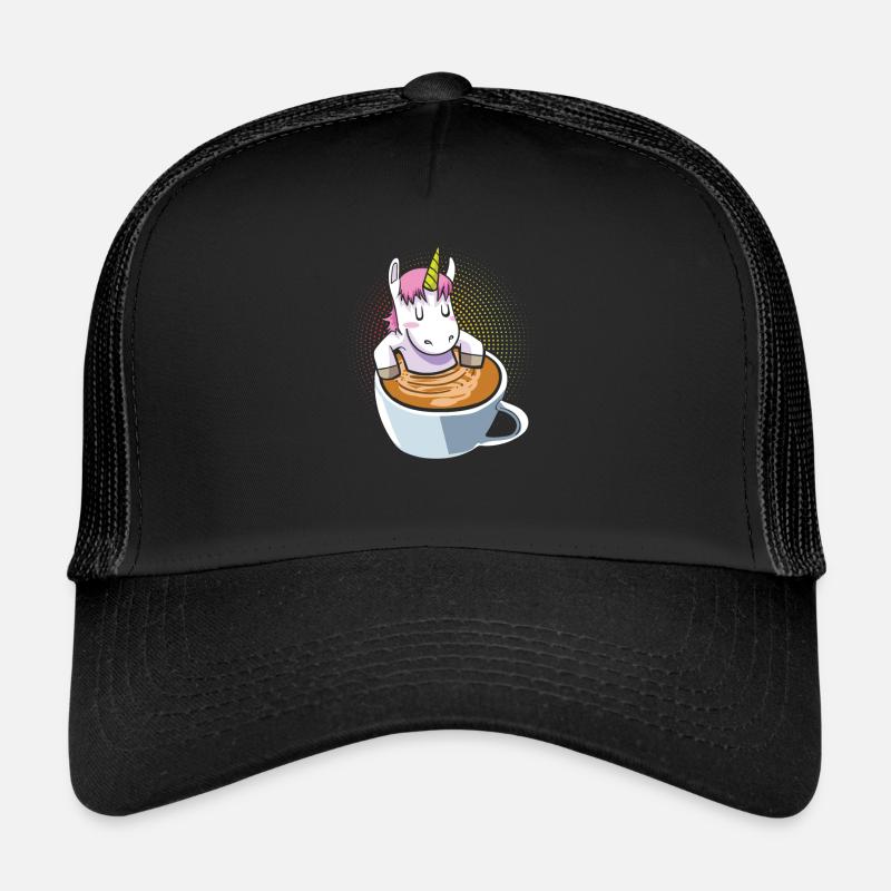 Einhorn Kaffee Regenbogen Trucker Cap