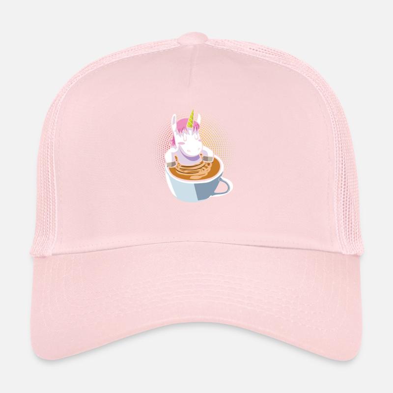 Café licorne arc-en-ciel Casquette trucker 