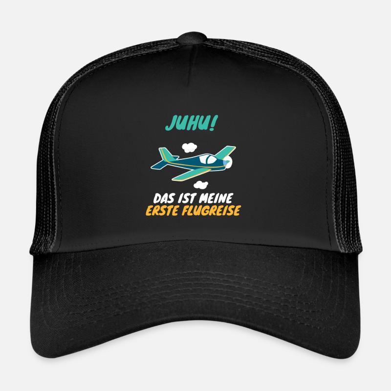 Flugzeug Spruch Erste Flugreise Urlaub Kinder Trucker Cap