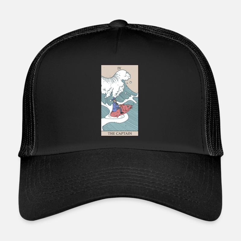 Capitaine Tarot carte occulte Tarot planeur - Casquette trucker  - noir/noir