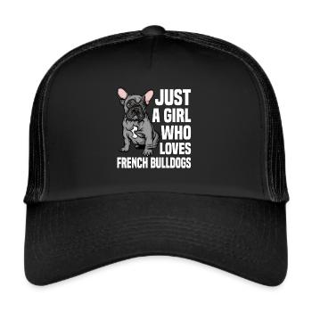 French Bulldog | French Bulldog - Trucker Cap - black/black - Front