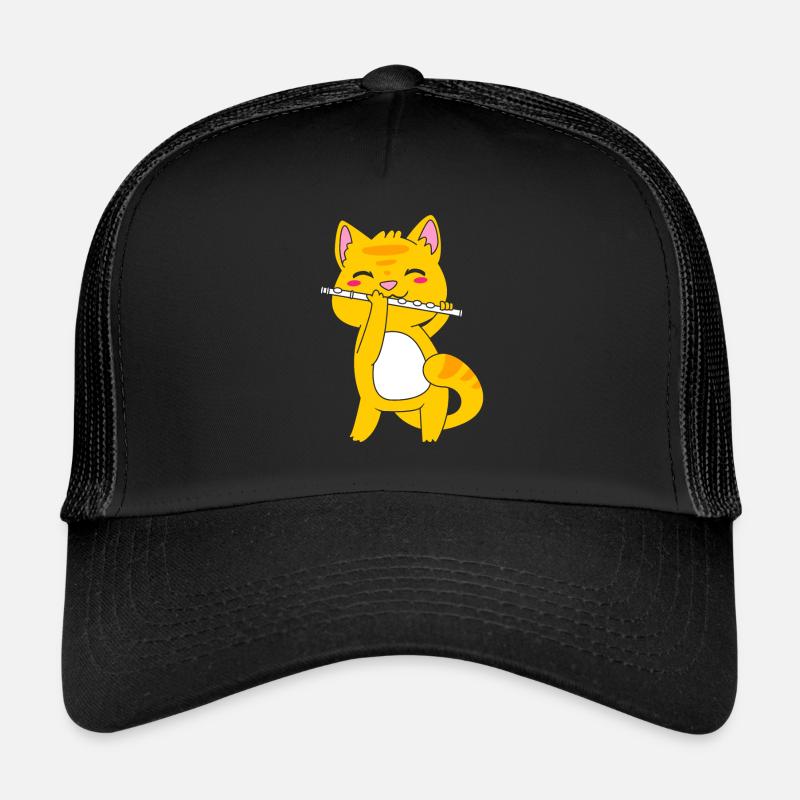 Flöte - Trucker Cap - Schwarz/Schwarz