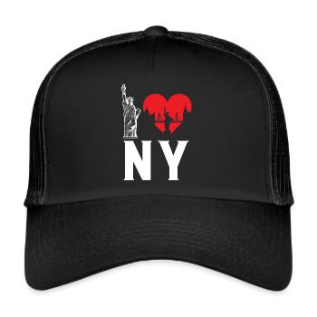 I Love NY New York - Casquette trucker  - noir/noir - Devant