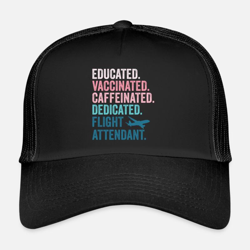 Flugbegleiter Flight Attendant flugbegleiterin - Trucker Cap - Schwarz/Schwarz