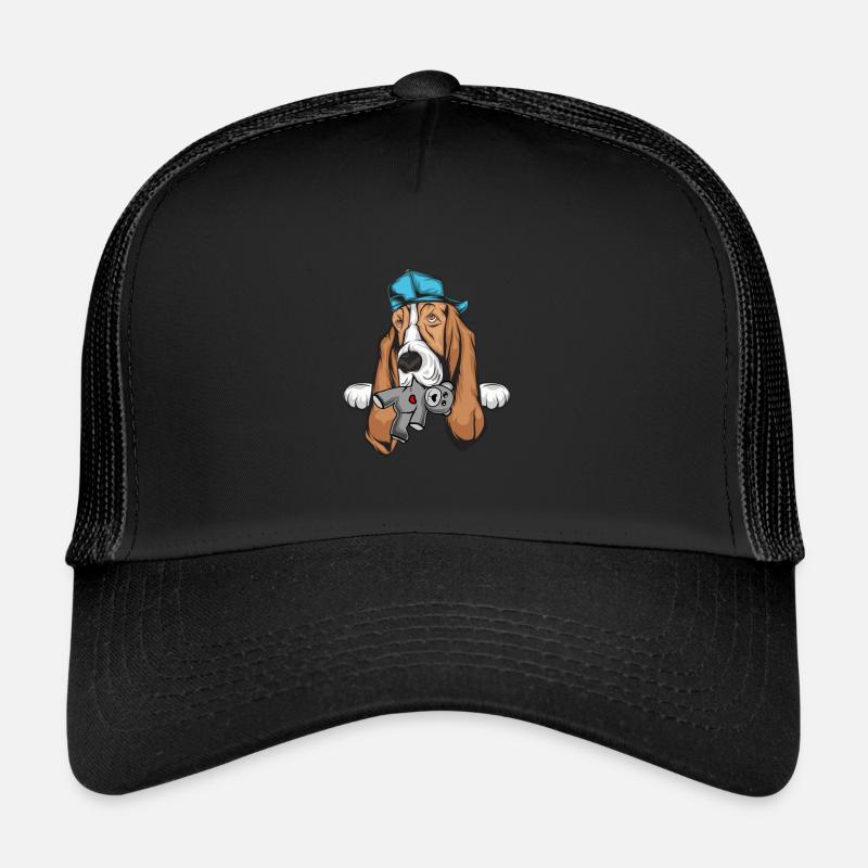 Basset Hound - Trucker Cap - Schwarz/Schwarz