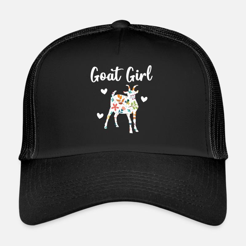 Ziegen Mädchen Ziegenbock - Trucker Cap - Schwarz/Schwarz