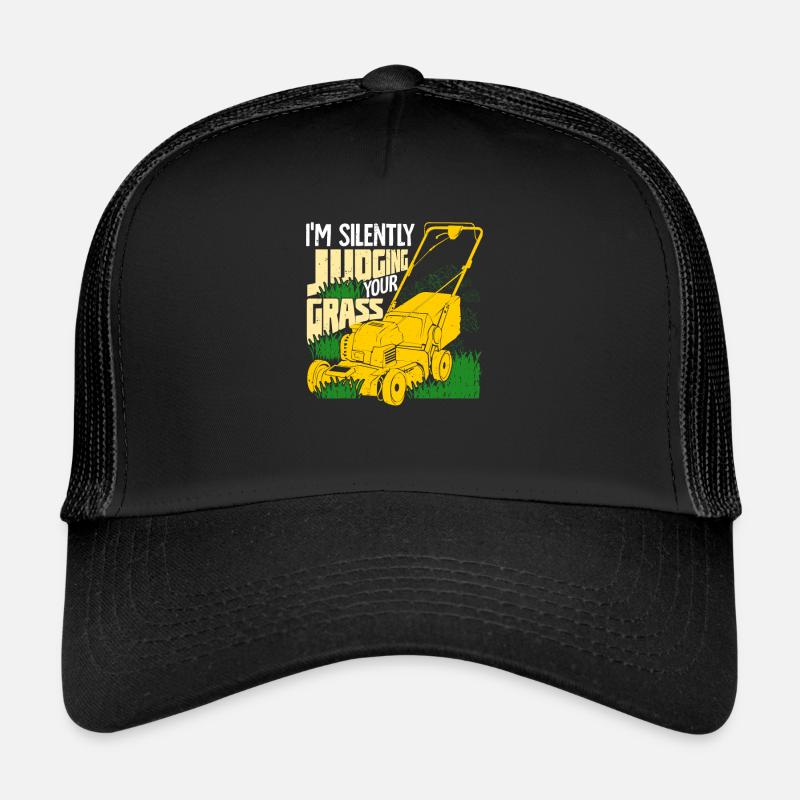 Lustiges Rasenmäher Rasen Mähen Gärtner Geschenk - Trucker Cap - Schwarz/Schwarz