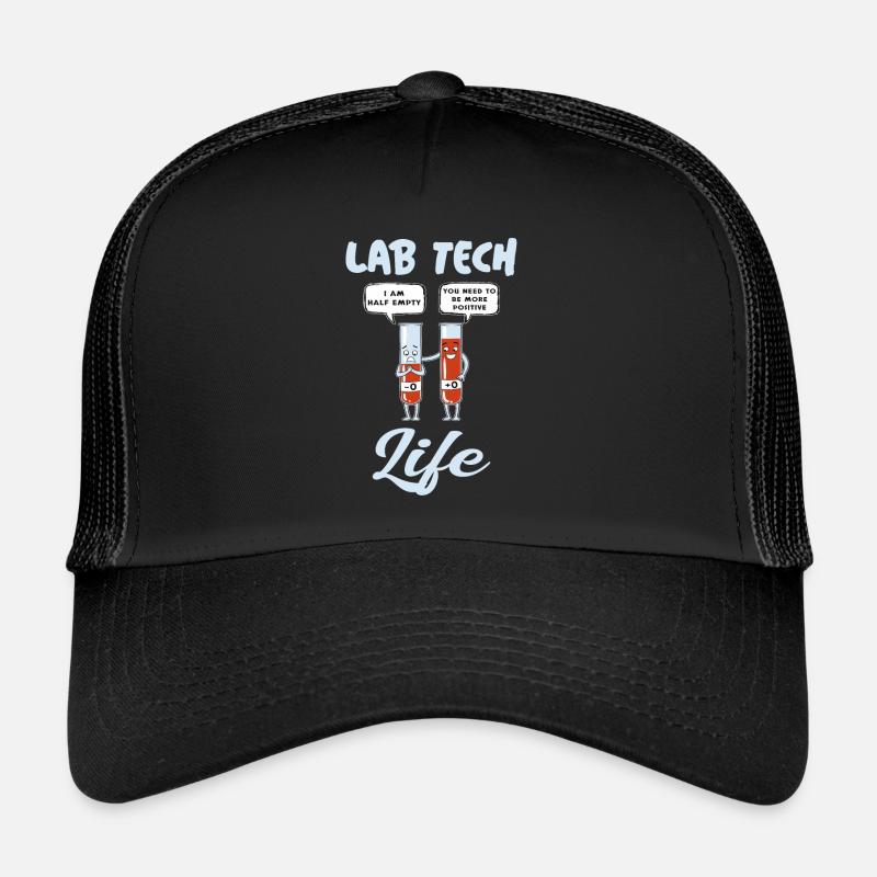 Lab Tech Life Lustiges Blutbild Befundung - Trucker Cap - Schwarz/Schwarz