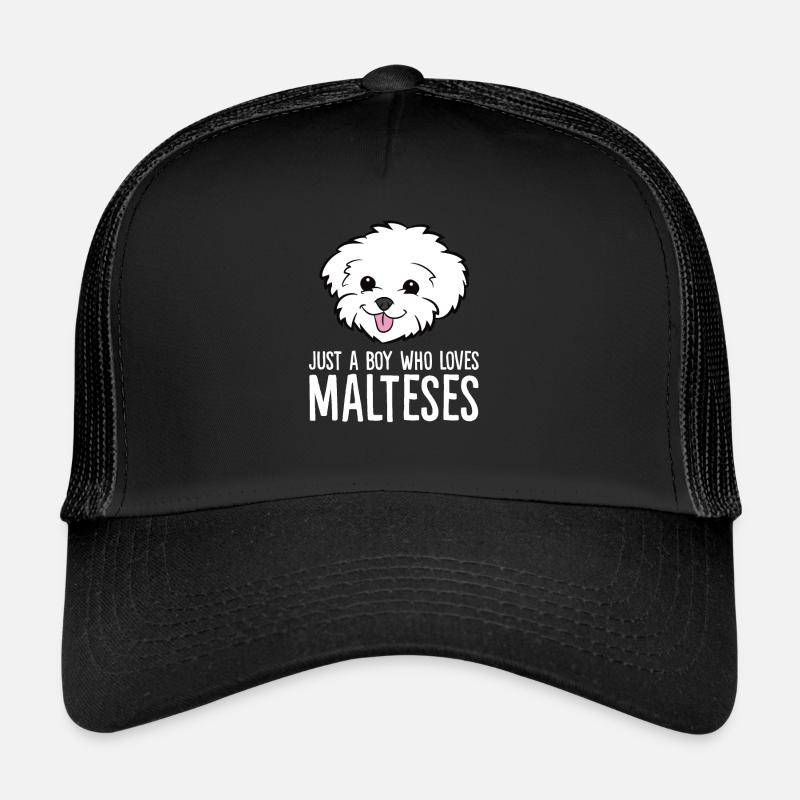 Malteser Hund Nur ein Junge, der Malteser liebt Trucker Cap