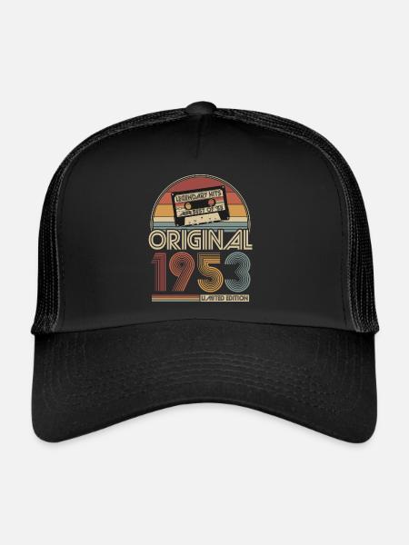 1953 Vintage Jahrgang Geburtstag Retro Geschenk - Trucker Cap - Schwarz/Schwarz
