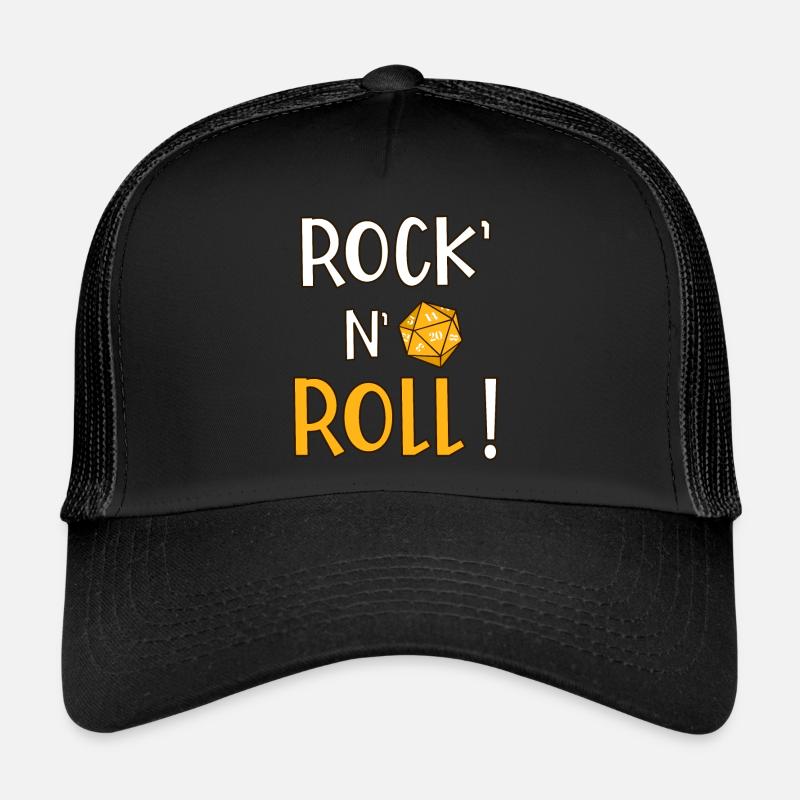 Rock' n' roll! Humor role-playing game music d20 Trucker Cap
