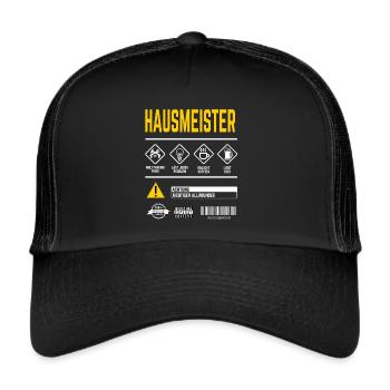 Hausmeister Gebrauchsanweisung - Trucker Cap - Schwarz/Schwarz - Vorne