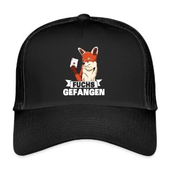 Schafkopf Skat Kartenspiel | Doppelkopf - Trucker Cap - Schwarz/Schwarz - Vorne