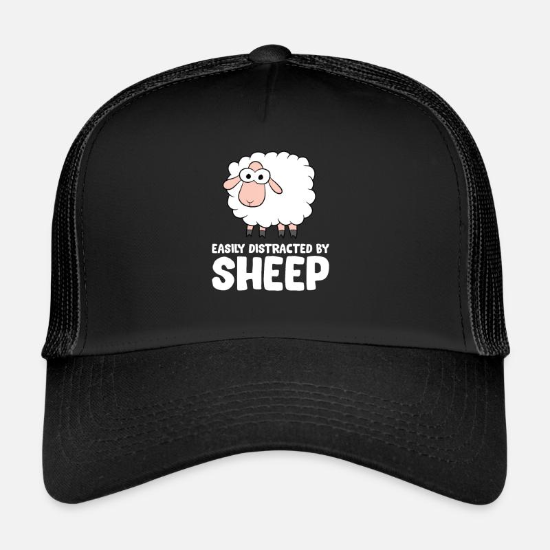 Easily Distracted By Sheep - Trucker Cap - black/black