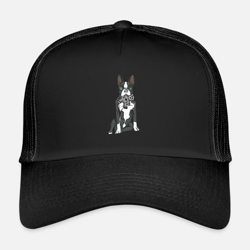 Boston Terrier - Trucker Cap - Schwarz/Schwarz