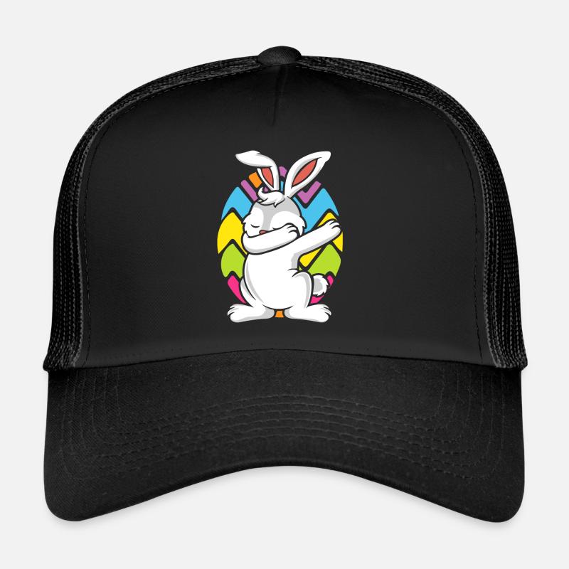 Ostern Osterhase DABBING EASTERBUNNY Osterei - Trucker Cap - Schwarz/Schwarz