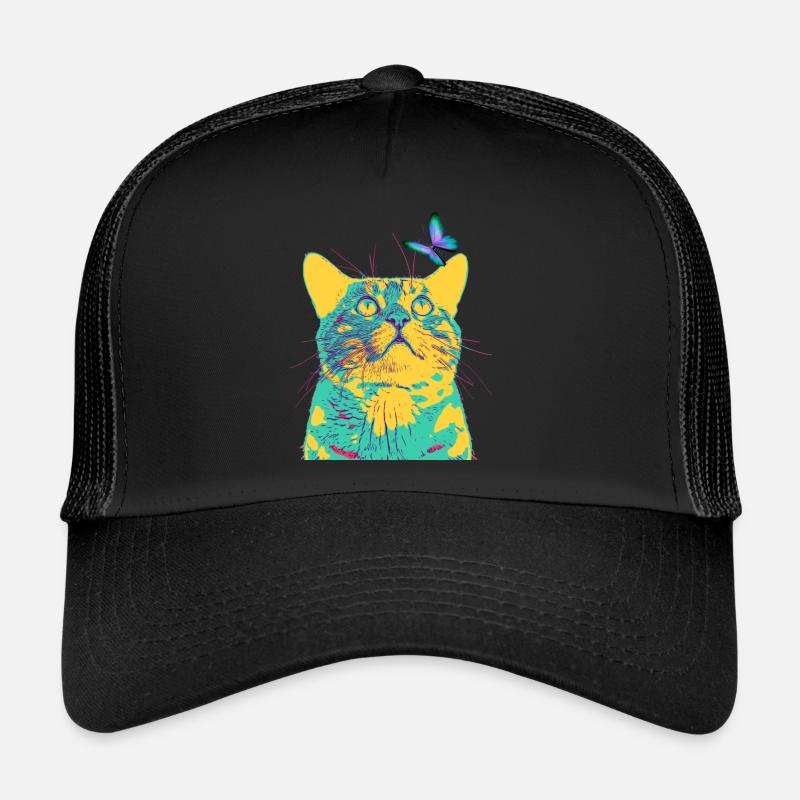 butterfly loves the cat Trucker Cap