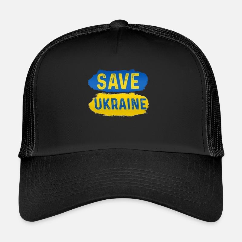 Rettet die Ukraine - Trucker Cap - Schwarz/Schwarz