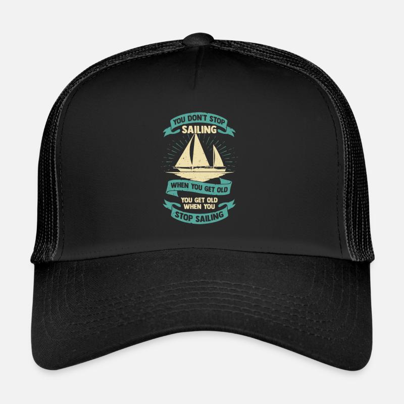 Sailor Old Man Sailing Ship Sailing Grandpa Gift - Trucker Cap - black/black