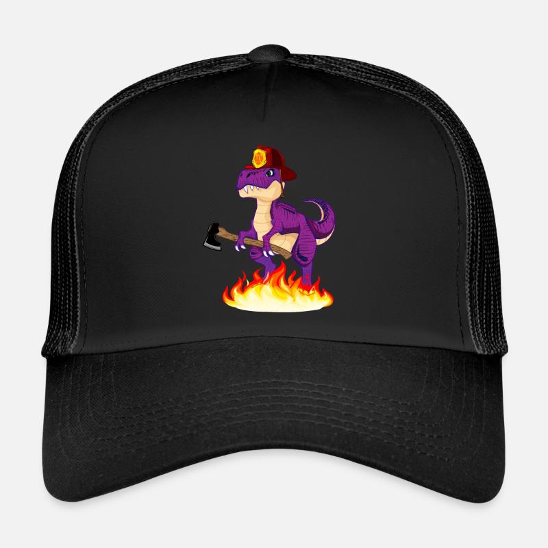 Feuerwehr Dinosaurier - Trucker Cap - Schwarz/Schwarz