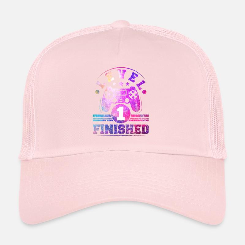 1 Birthday Level 1 Finished Trucker Cap