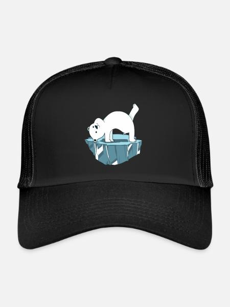 Yoga Polar Bear - Trucker Cap - black/black - Front