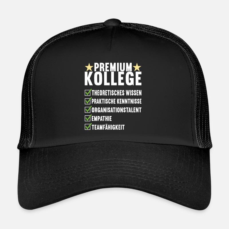 Abschiedsgeschenk Jobwechsel Kollege - Trucker Cap - Schwarz/Schwarz