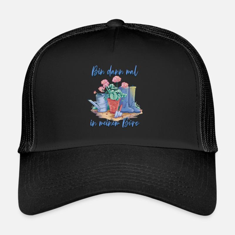 Bin dann mal im Garten Gärtner - Trucker Cap - Schwarz/Schwarz