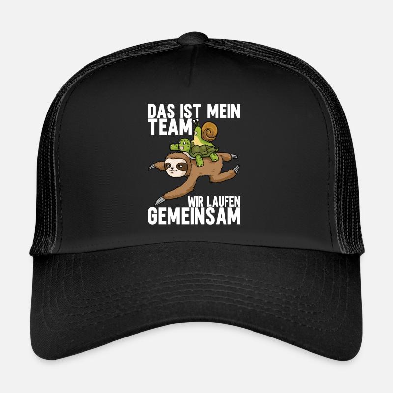 Joggen Sport Lustiger Spruch - Trucker Cap - Schwarz/Schwarz