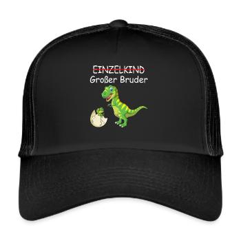 Einzelkind Großer Bruder Dinosaurier Großer Bruder - Trucker Cap - Schwarz/Schwarz - Vorne