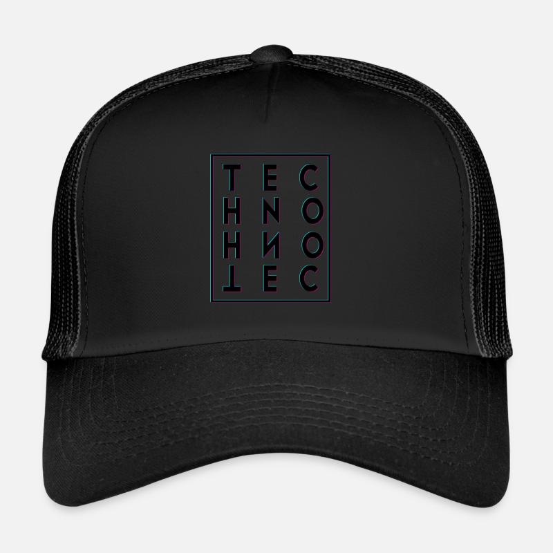Techno - Casquette trucker  - noir/noir