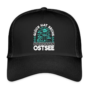 Ostsee Norddeutsch - Trucker Cap - Schwarz/Schwarz - Vorne