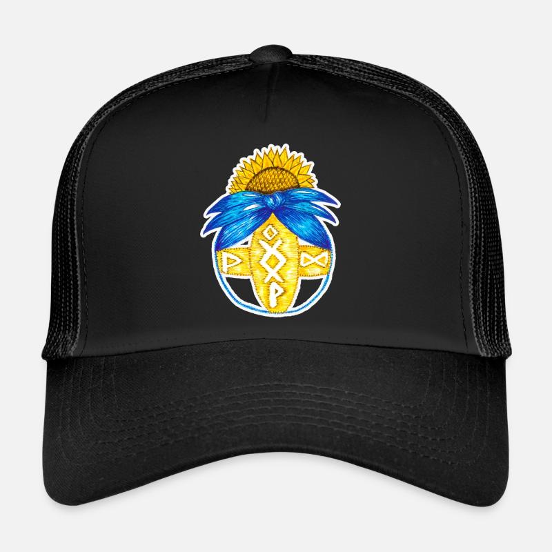 Motanka, poupée ukrainienne traditionnelle. Jaune bleu. Casquette trucker 
