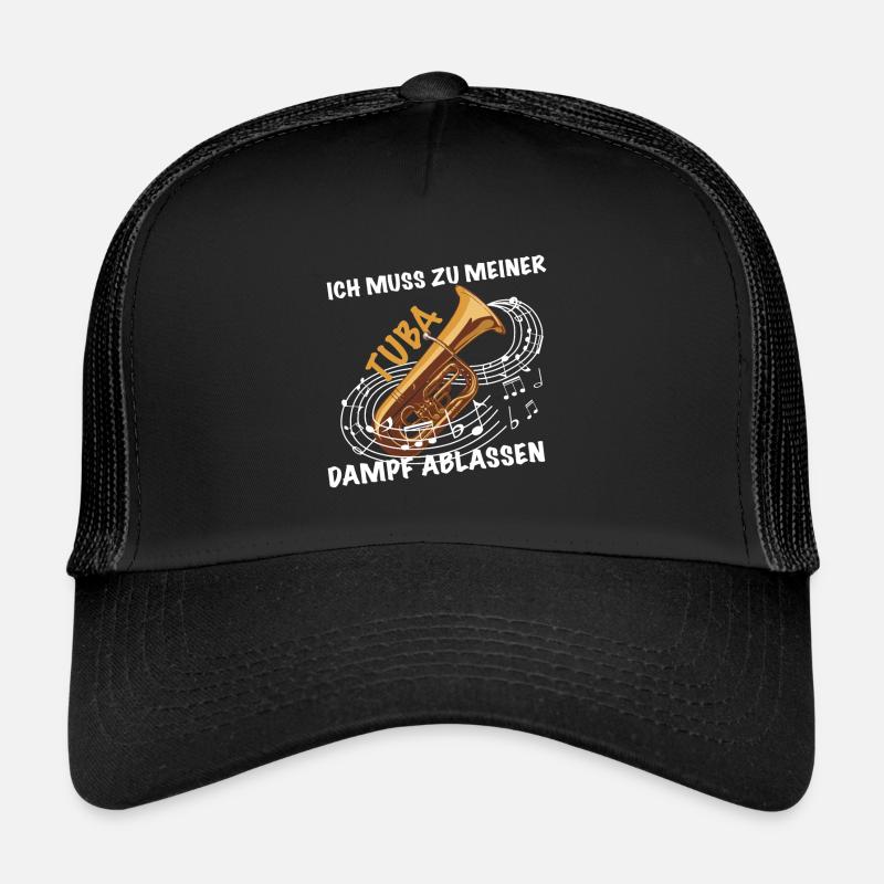 Ich muss zu meiner Tuba Dampf ablassen - Trucker Cap - Schwarz/Schwarz