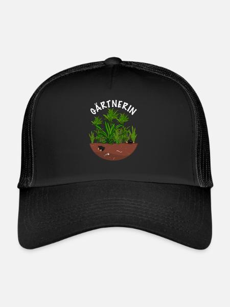 Gärtnerin Outfit - Trucker Cap - Schwarz/Schwarz