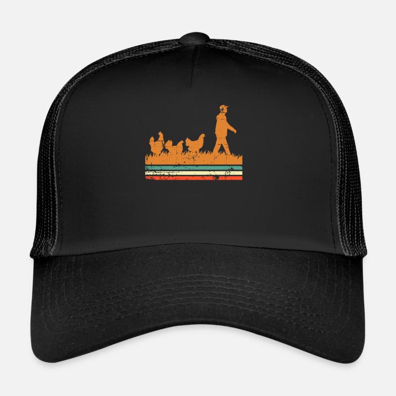 Huhn Hühner - Trucker Cap - Schwarz/Schwarz