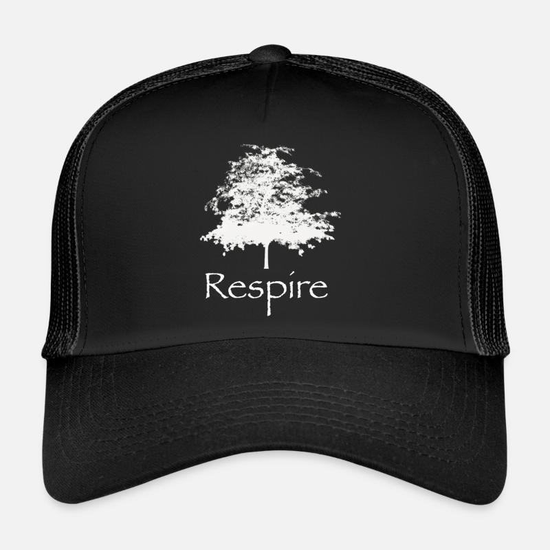 breathes - nature, tree and zen - Trucker Cap - black/black
