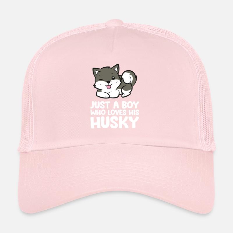 Just a Boy Who Loves His Husky Trucker Cap