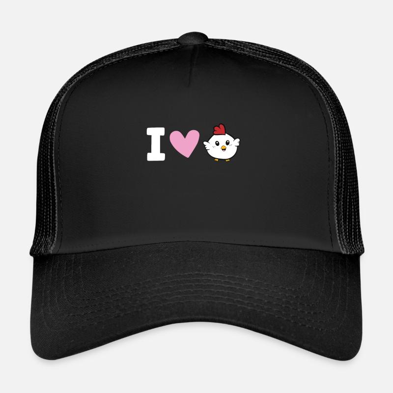 Les poulets adorent J’aime les poulets Casquette trucker 