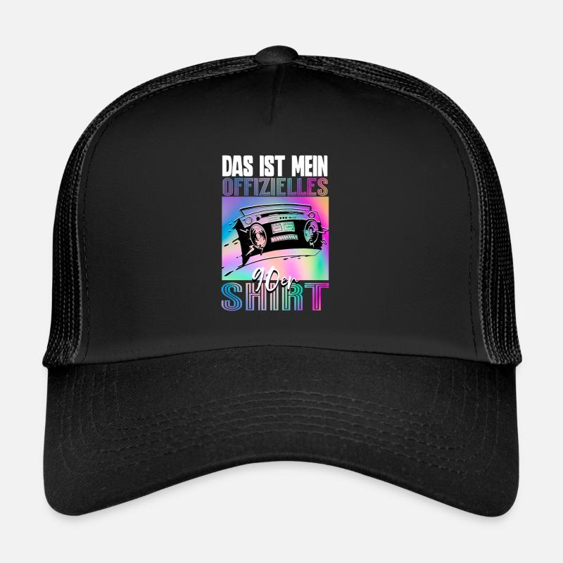 90er Jahre - Trucker Cap - Schwarz/Schwarz